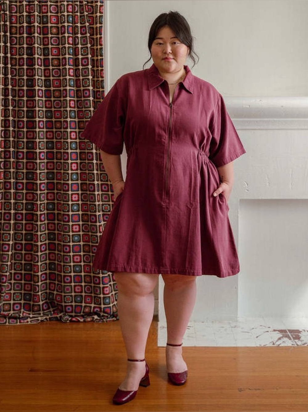 Noble Utility Dress in Bordeaux